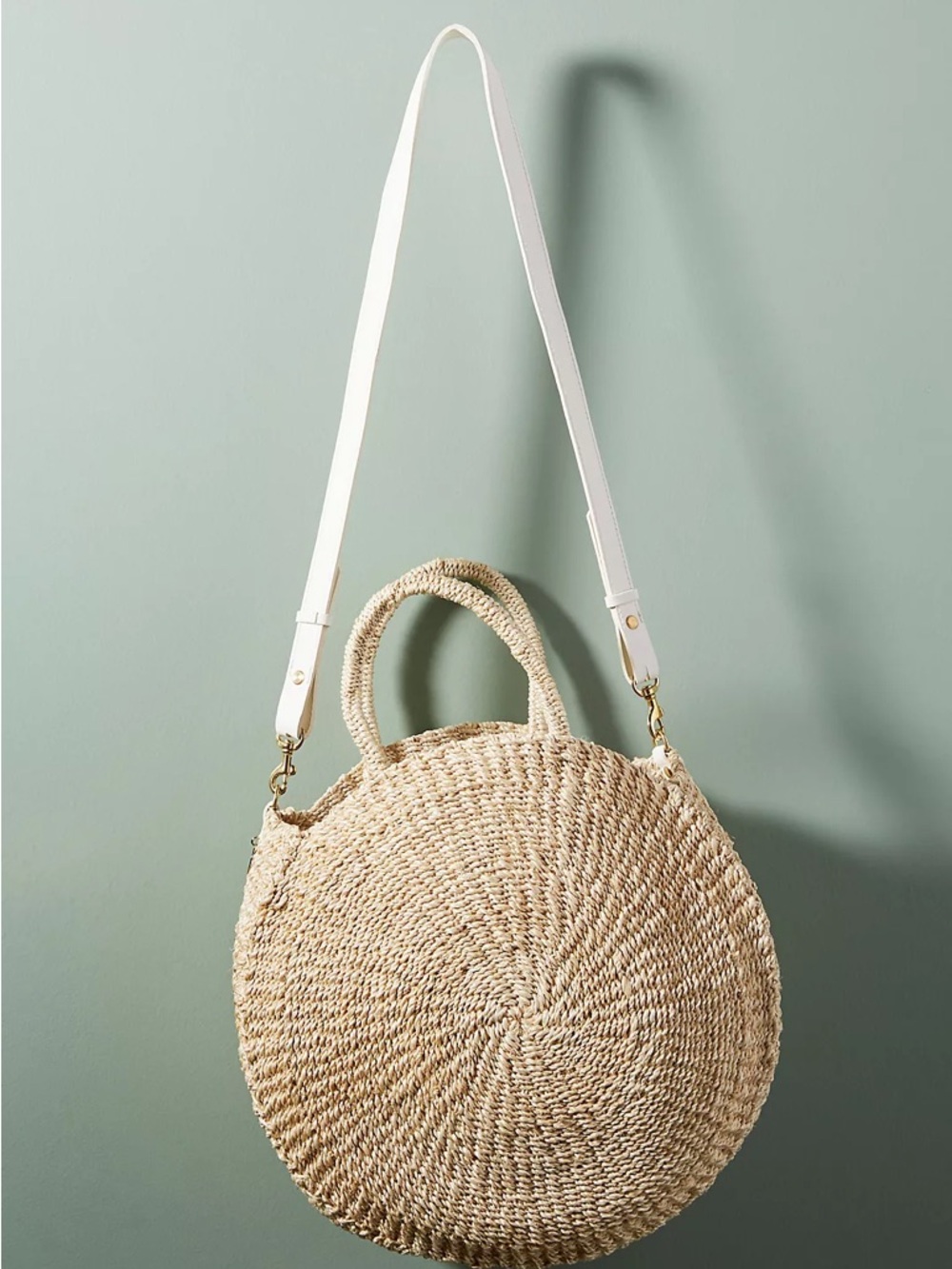 Clare V. Straw Alice Handle Bag Gold Hardware Beach Boho Spring Summer Luxury - Picture 13 of 13